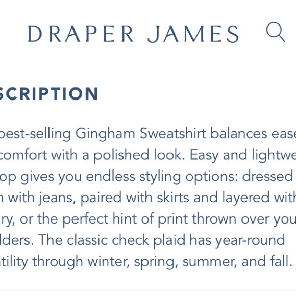 Draper James Natalie Sweatshirt Size M - Picture 4 of 9